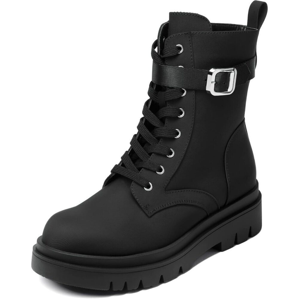 Women's Combat Platform Boots Nylon Splash-Resistant Ankle Shoes Size 7